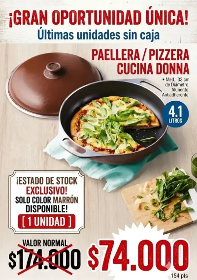 Cacerola Antiadherente Cucina Donna 24 cm Marrón - miniatura 2