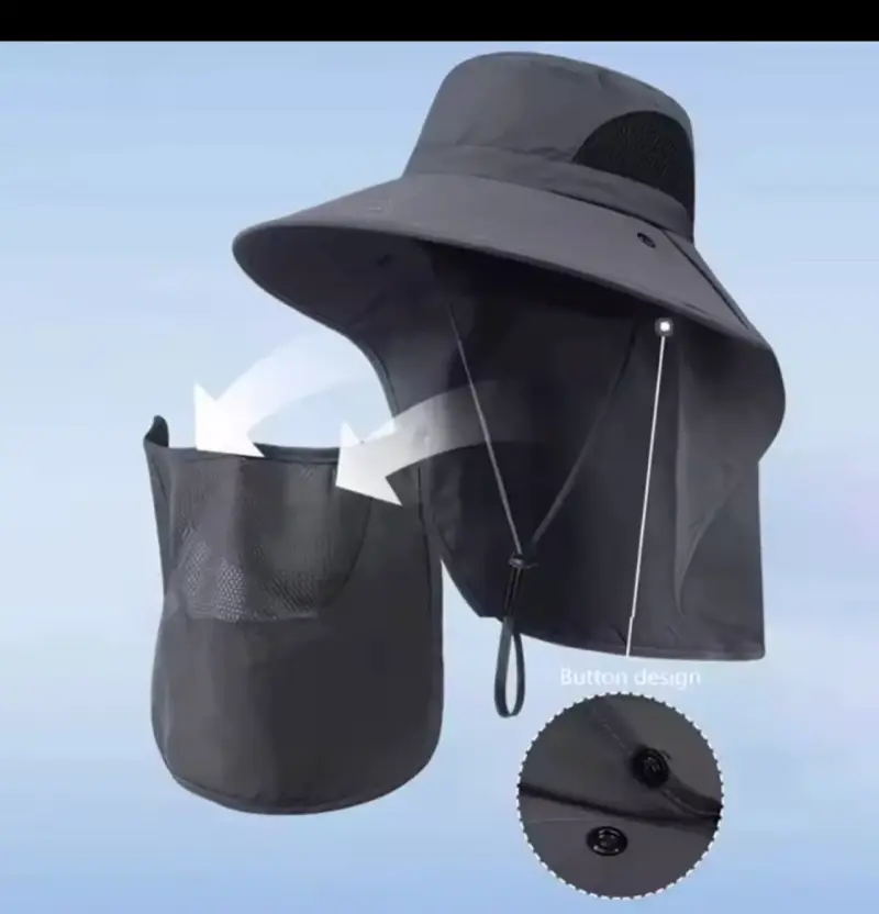 4 Sombreros con protección UV color azul y gris - 1