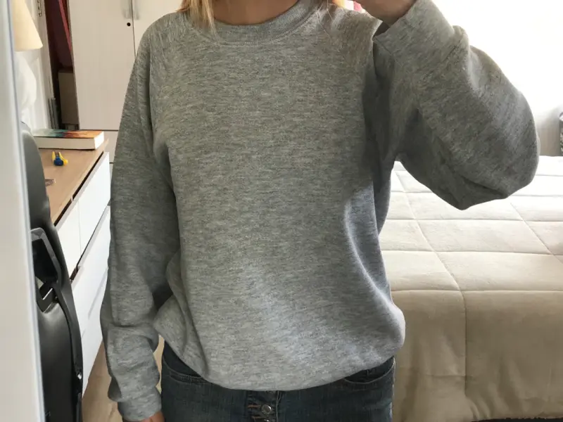 Polerón gris unisex de algodón - 1