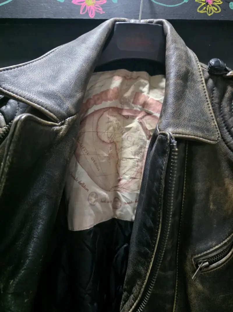 Chaqueta de cuero estilo biker vintage - 6
