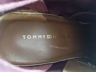 Botines de cuero marrón Tommy Hilfiger con tacón alto - miniatura 4