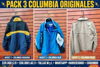Pack de 3 chaquetas Columbia originales en varios colores - miniatura 3