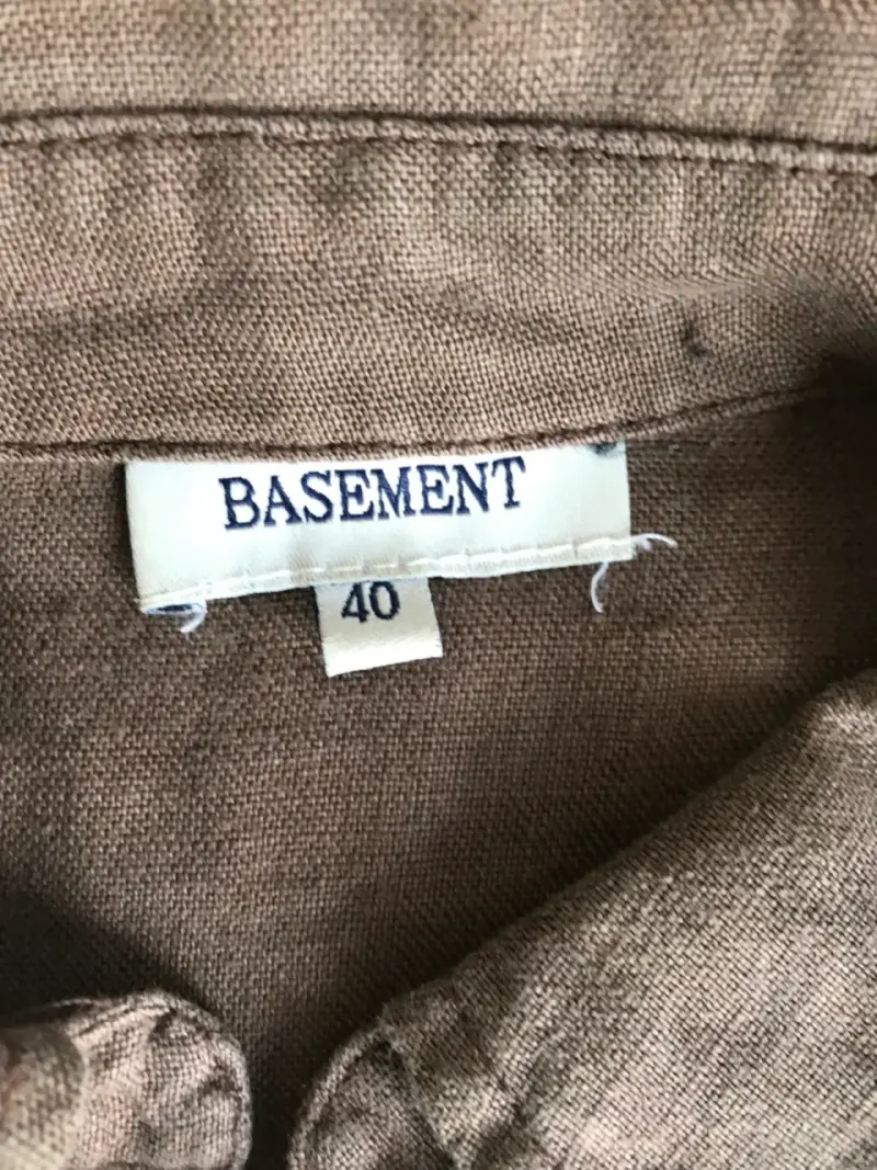 Chaqueta de lino marrón Basement talla S - 3
