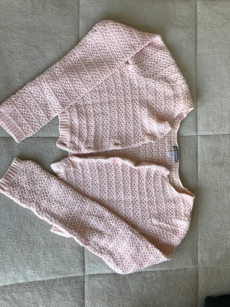 Chaleco tejido rosado claro para mujer - 2