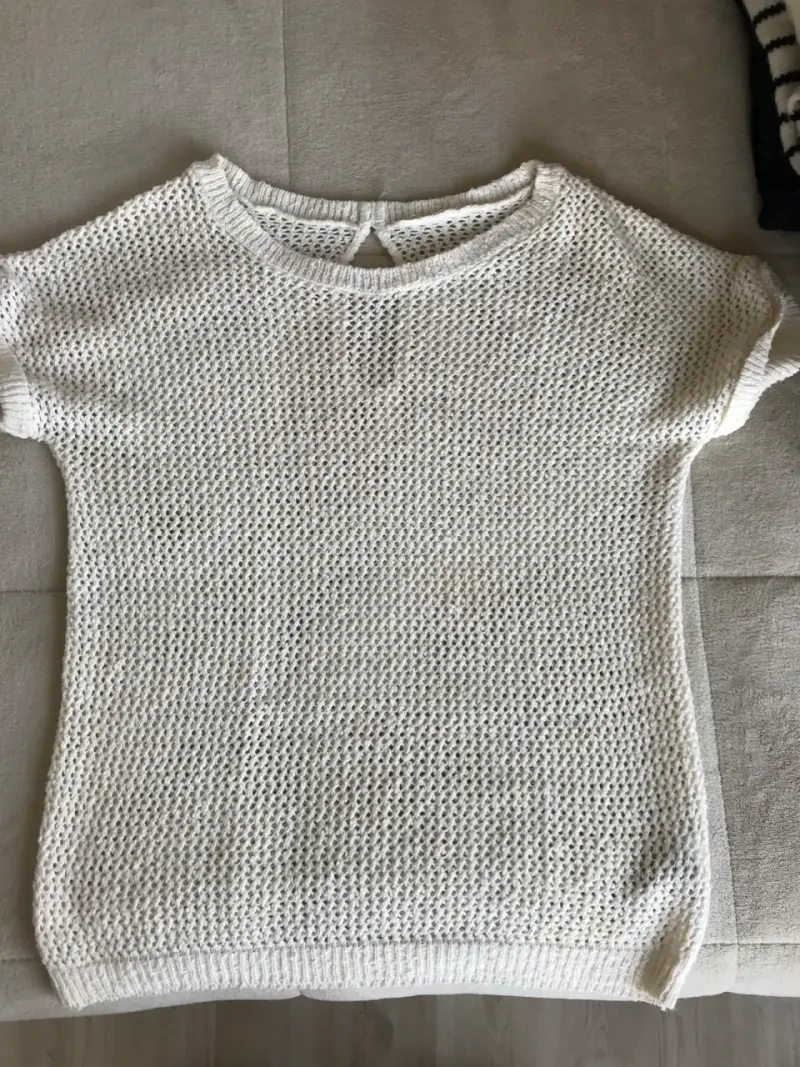 Polera tejida blanca de mujer - 2