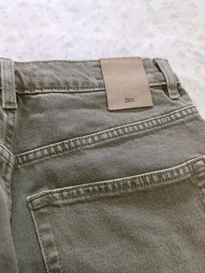 Shorts de mezclilla verdes Zara - miniatura 3