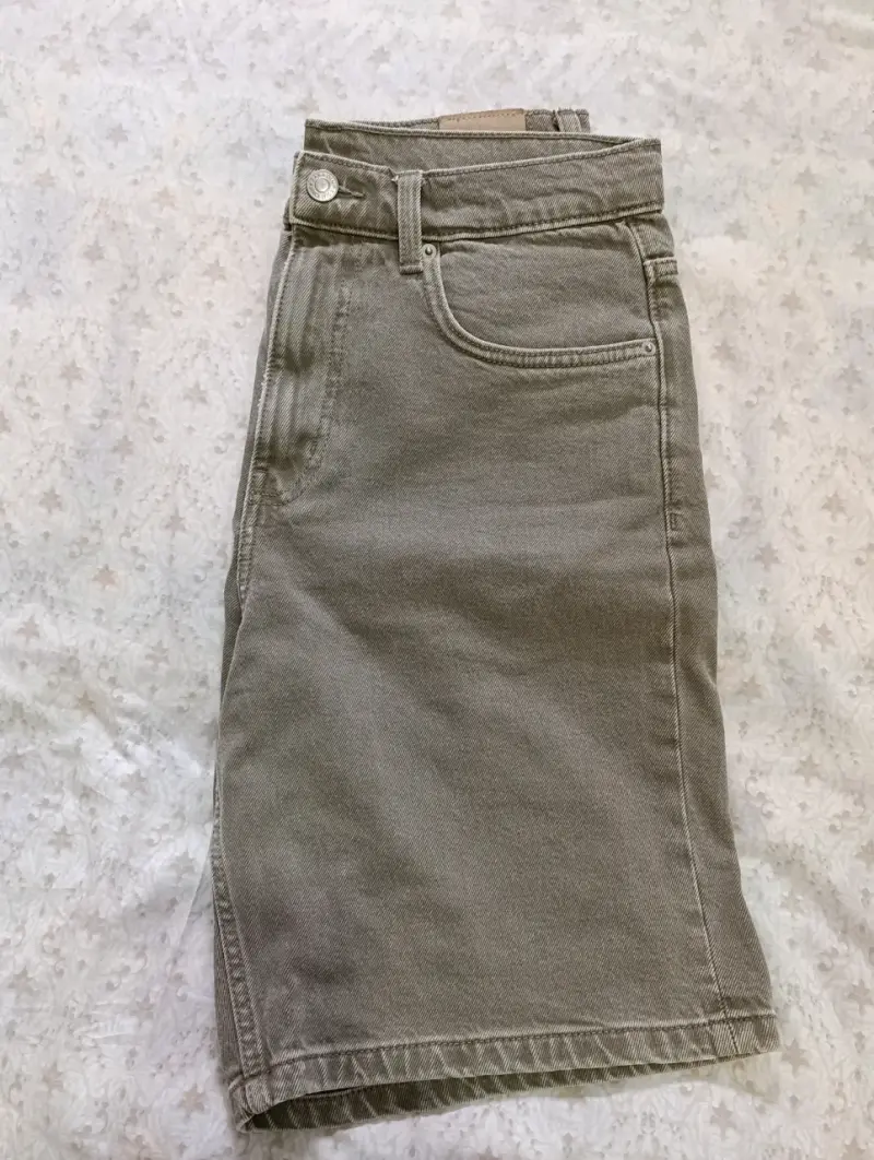 Shorts de mezclilla verdes Zara - 4