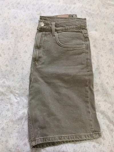 Shorts de mezclilla verdes Zara - miniatura 4