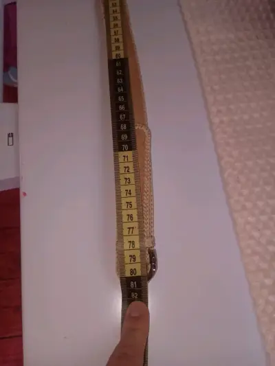 Cinturón de cuero trenzado beige - miniatura 1