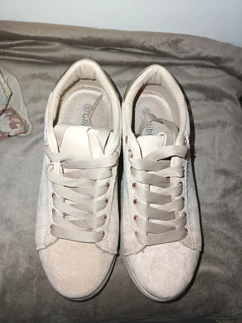 Zapatillas de plataforma beige para mujer - 3