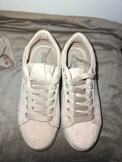 Zapatillas de plataforma beige para mujer - miniatura 3