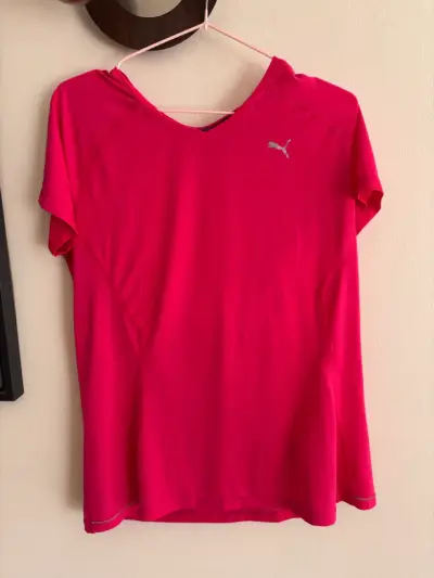 Polera deportiva rosa Puma para mujer - miniatura 1