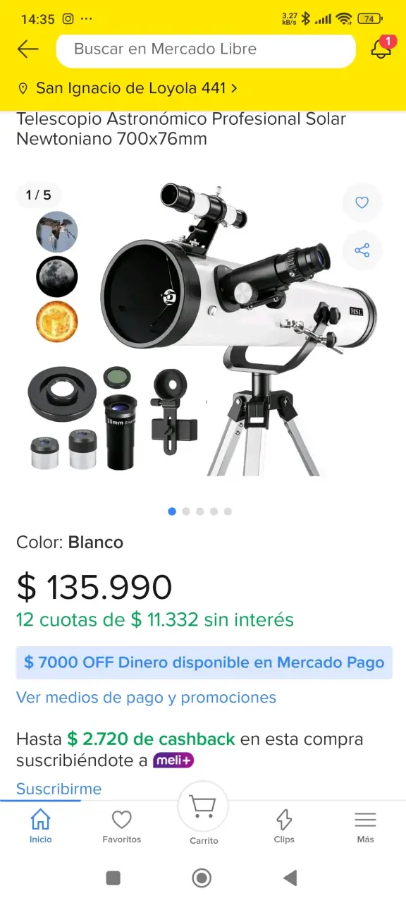 Telescopio Astronómico Profesional 700x7 - 4