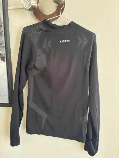 Polera térmica negra de manga larga Kipsta - miniatura 1