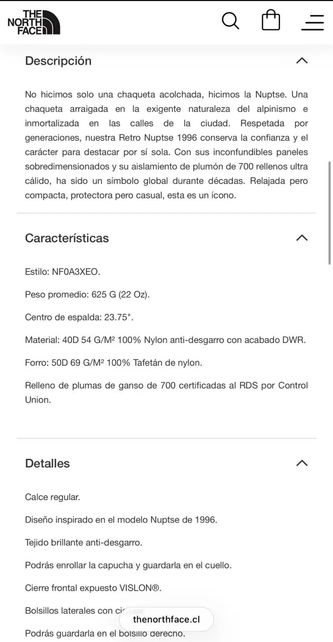 Chaqueta The North Face Nuptse 1996 café - 4