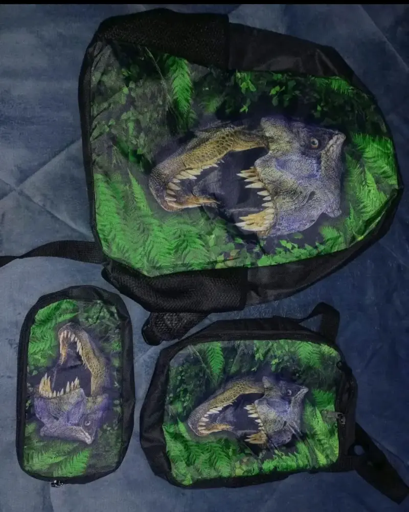Set de Mochila y Estuches con Diseño de Dinosaurio - 2