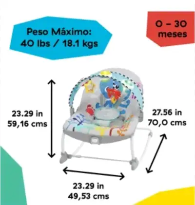 Silla mecedora para bebé con juguetes colgantes - miniatura 5