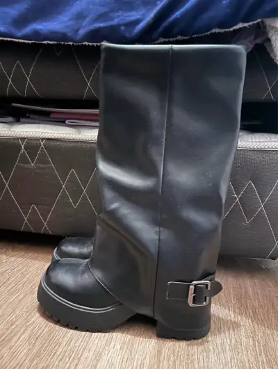 Botas negras de cuero weide - miniatura 1