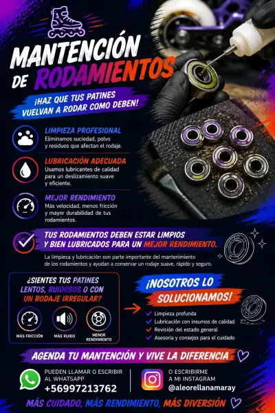 Mantención de rodamientos para patines - miniatura 1