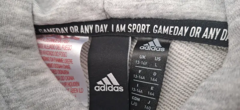 Polerón con capucha gris Adidas para niño - 2