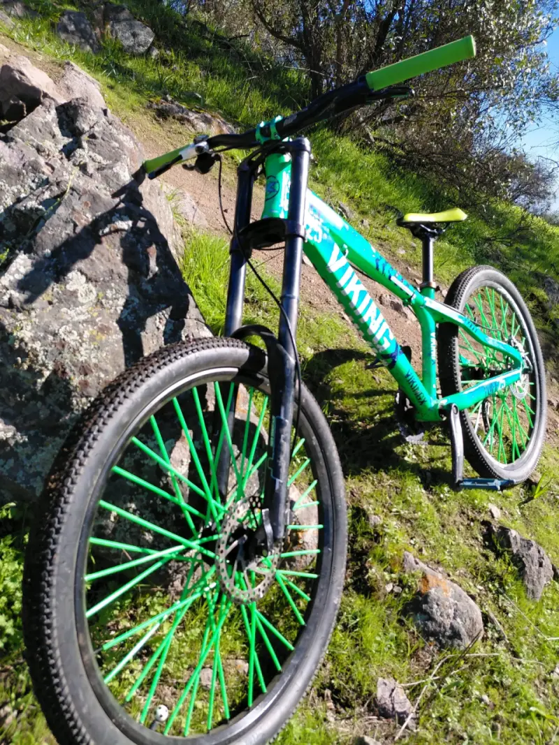 Bicicleta de montaña verde Viking en buen estado - 2