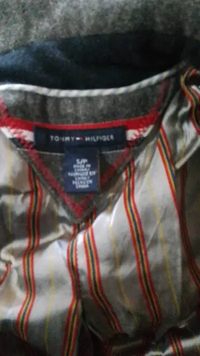 Abrigo azul Tommy Hilfiger con solapas grises - miniatura 2