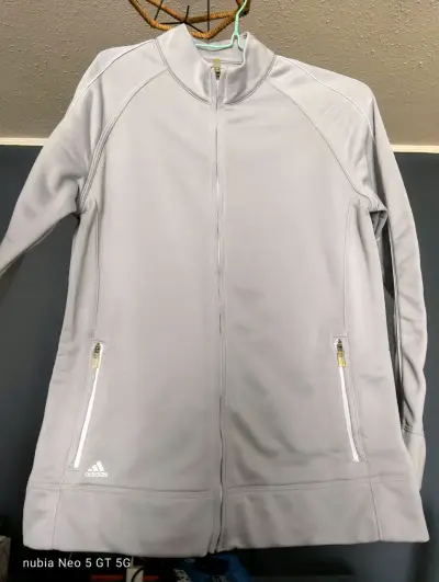 Chaqueta deportiva gris Adidas para mujer - miniatura 1