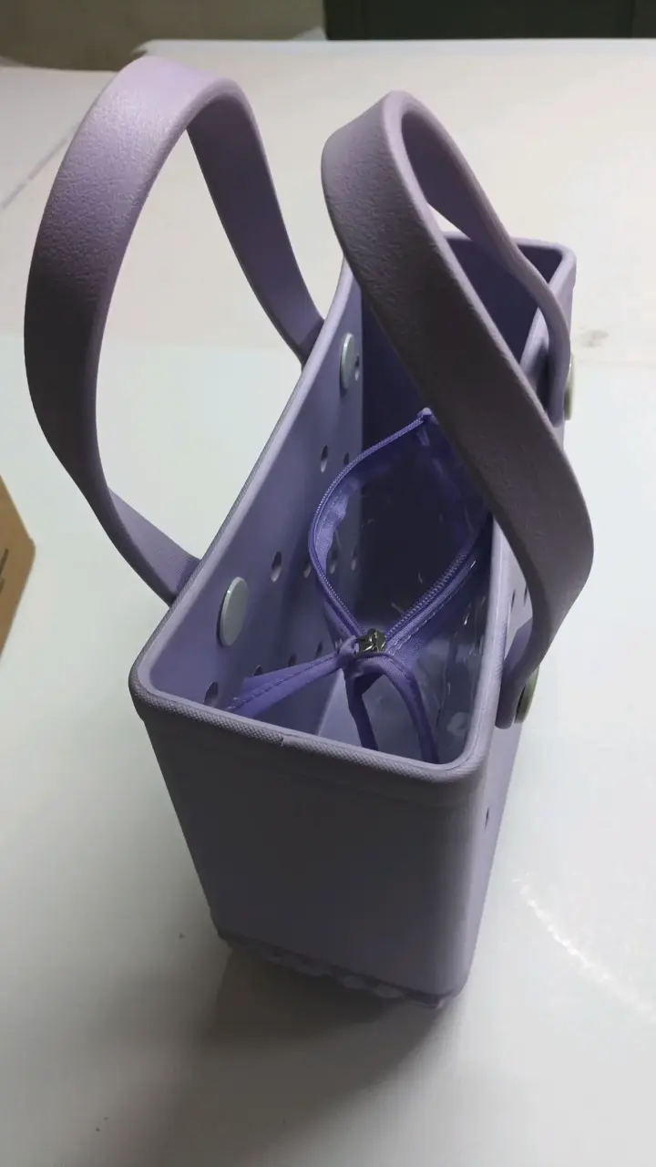 Bolso de playa lavanda Bogg con asas - 3