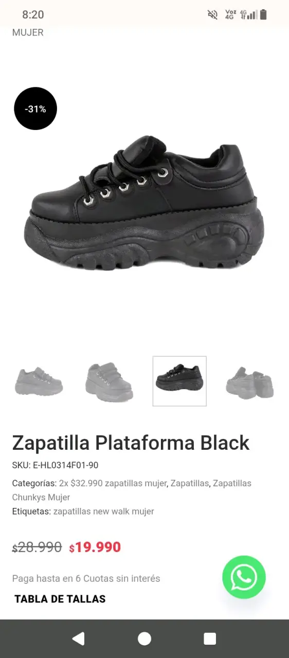 Zapatillas Plataforma Negras Mujer - 3