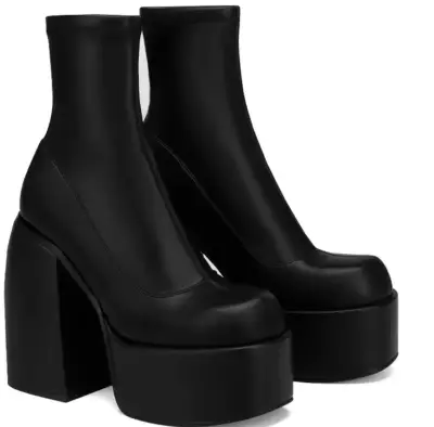 Botines de plataforma negros de tacón alto - miniatura 1