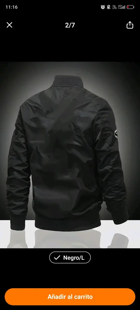 Chaqueta bomber negra con parches - 2
