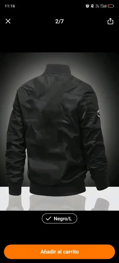 Chaqueta bomber negra con parches - miniatura 2