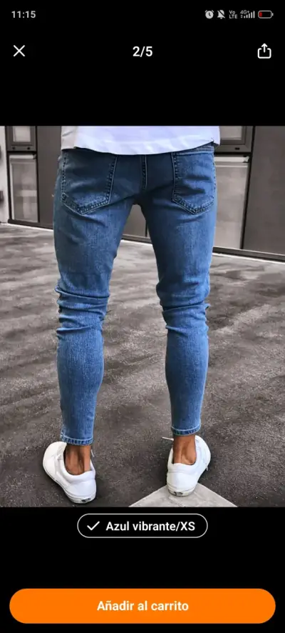 Jeans ajustados azul vibrante para hombre - miniatura 1