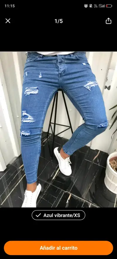 Jeans ajustados azul vibrante para hombre - miniatura 2