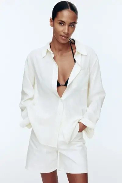 Camisa Blanca de Lino - miniatura 1