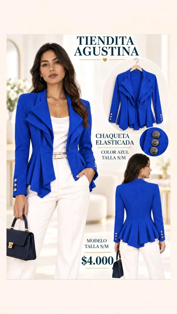Chaqueta azul elástica talla S/M
