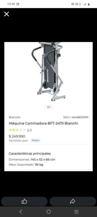 Caminadora Bianchi BFT 2470 en buen estado - miniatura 6
