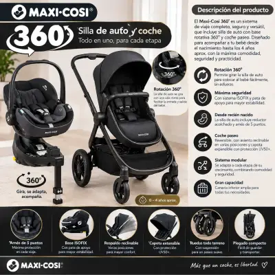 Coche Travel System Maxi-Cosi Zelia 3 + Pebble 360° Pro - miniatura 1