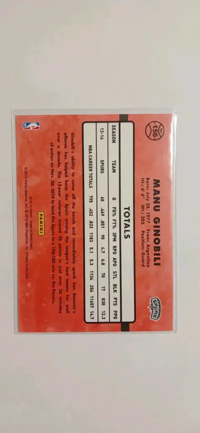 Tarjeta coleccionable Manu Ginóbili Donruss - miniatura 2