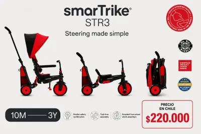 Triciclo Plegable STR3 Rojo para Niños - miniatura 3
