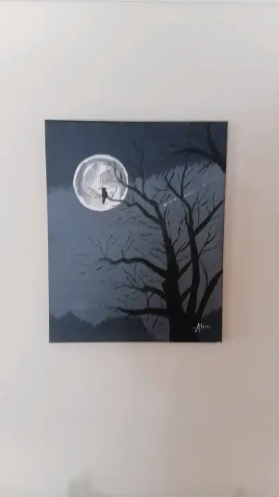 Cuadro Pintura Árbol y Luna - miniatura 2