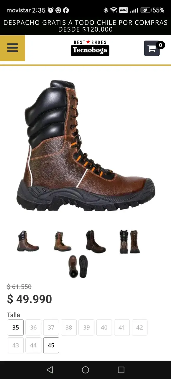 Botas de seguridad marrones Tecnoboga con plantilla intercambiable - 2