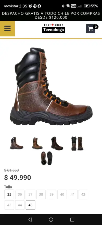 Botas de seguridad marrones Tecnoboga con plantilla intercambiable - miniatura 2