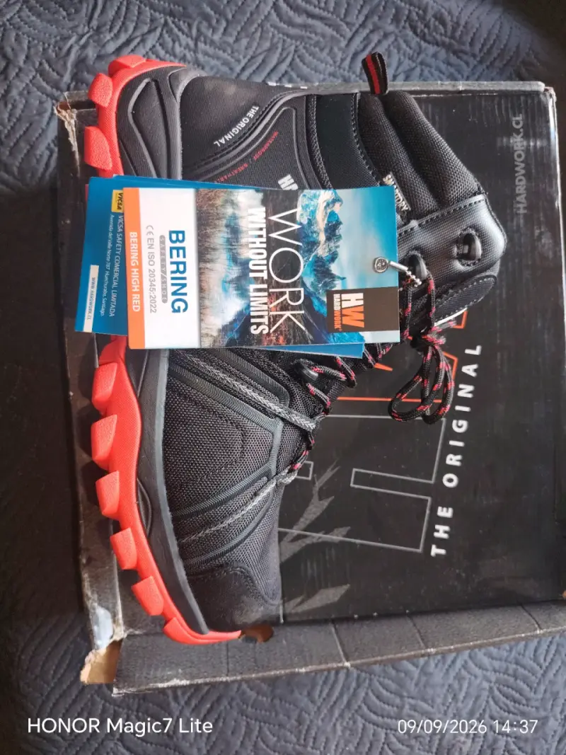 Botas de Seguridad HW Bering High Rojo y Negro - 1