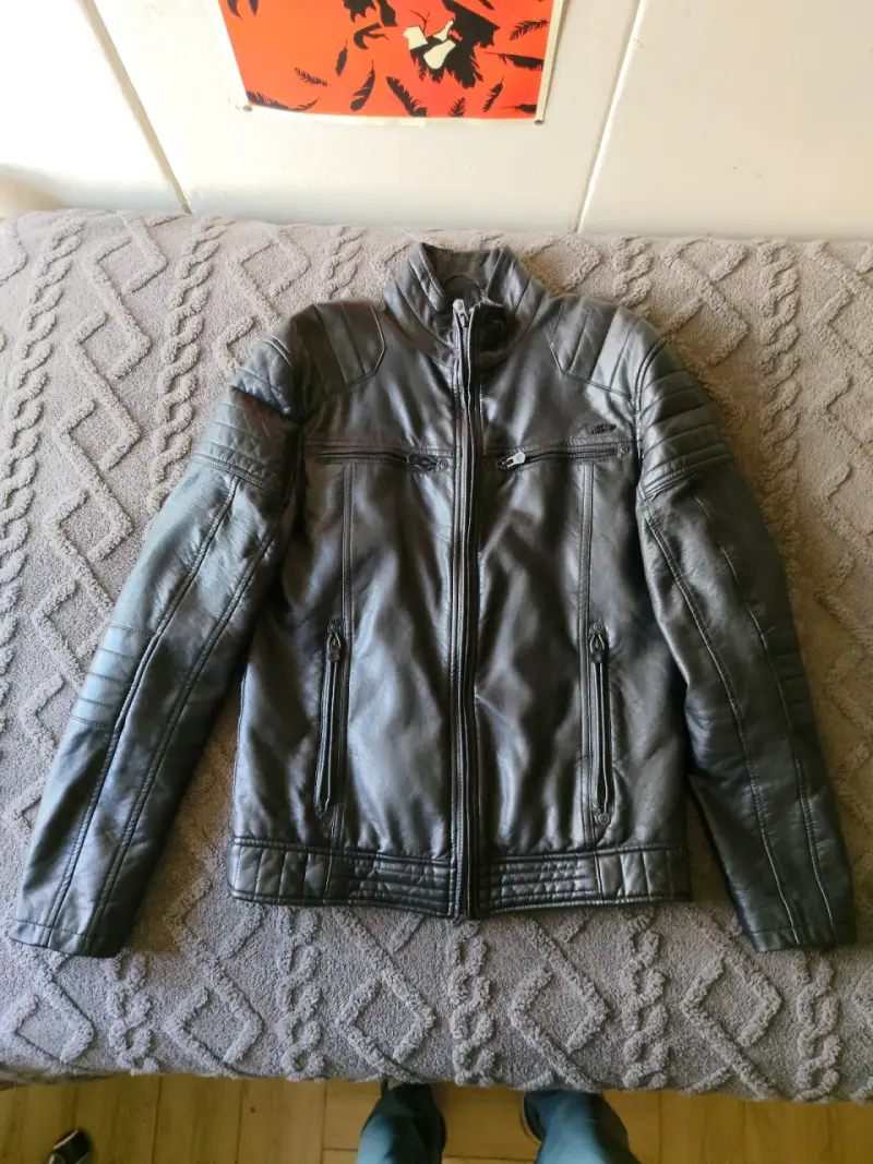 Chaqueta de cuerina negra hombre Mossimo | Talla S - 2