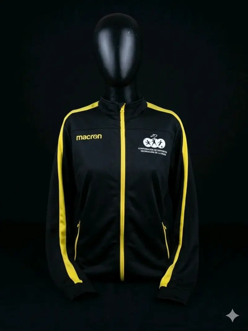 Chaqueta deportiva negra y amarilla Macron