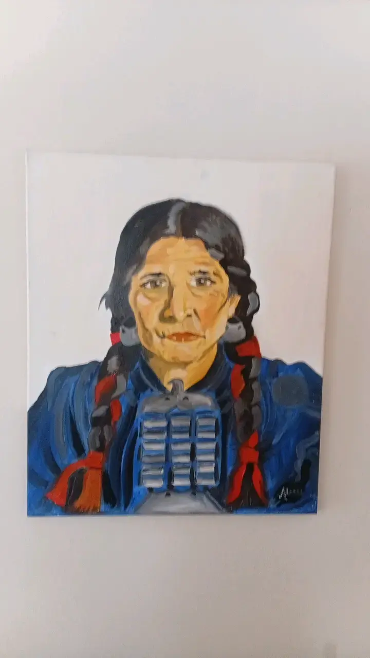 Cuadro Pintura Retrato Mujer Indígena - 1