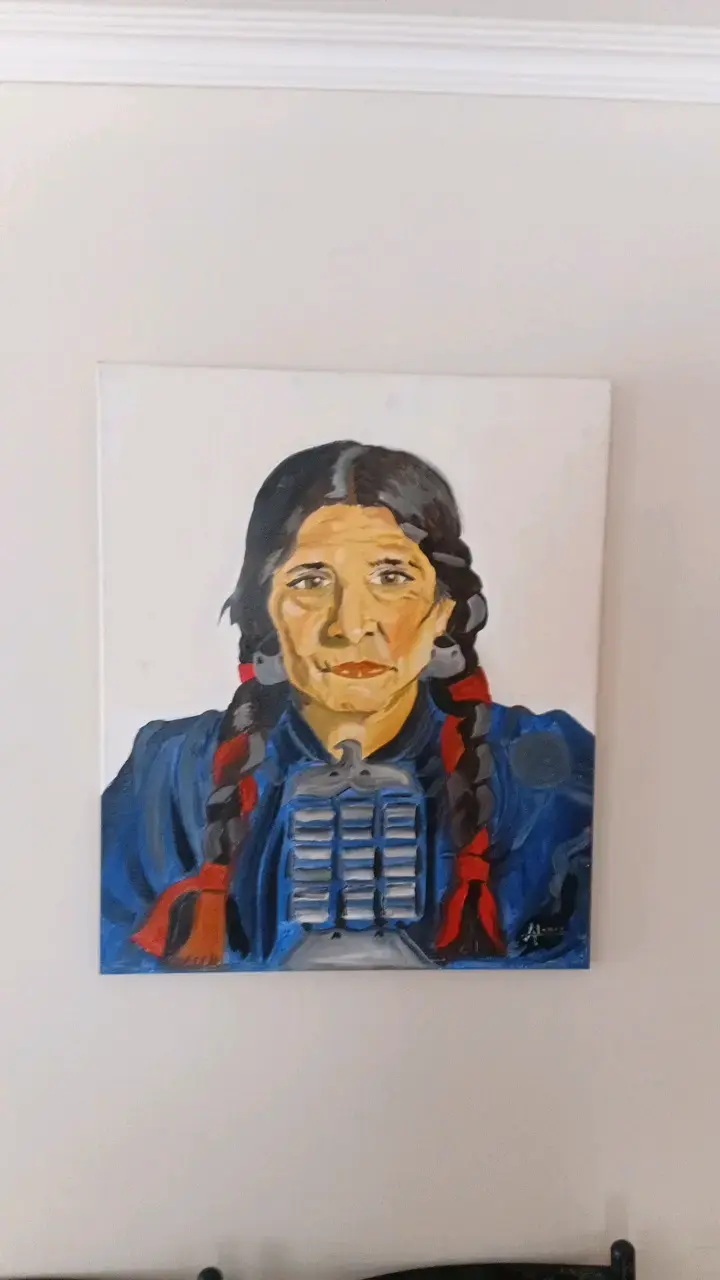 Cuadro Pintura Retrato Mujer Indígena - 2
