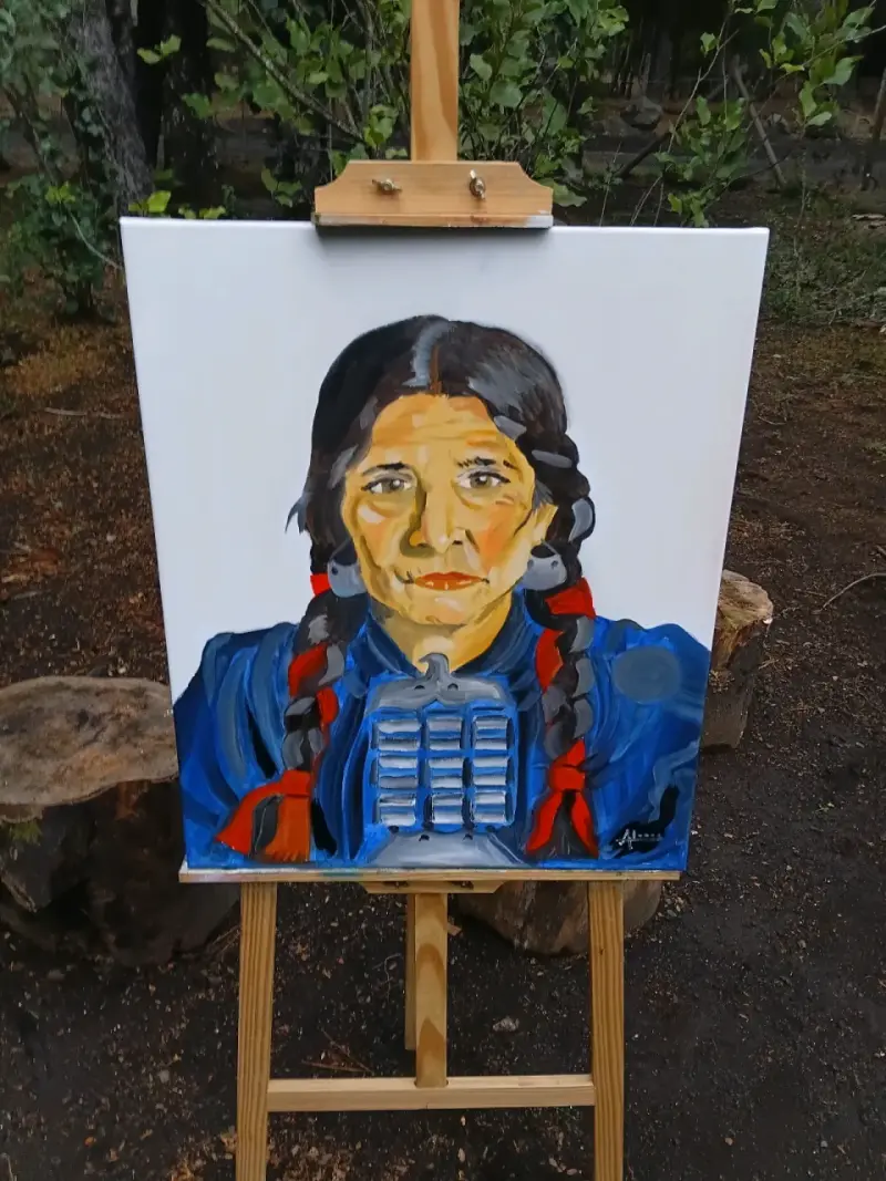 Cuadro Pintura Retrato Mujer Indígena - 3