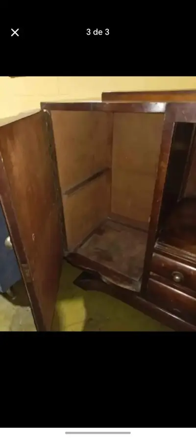 Mueble de madera vintage con cajones - miniatura 3